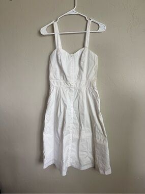 Guess White Button-Front Sundress with Sweetheart Bodice